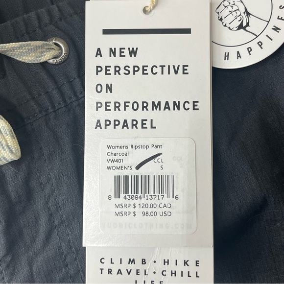 VUORI NWT WOMEN’S RIPSTOP PANTS HIKING CHARCOAL GRAY SMALL MEDIUM LARGE - Picture 8 of 15
